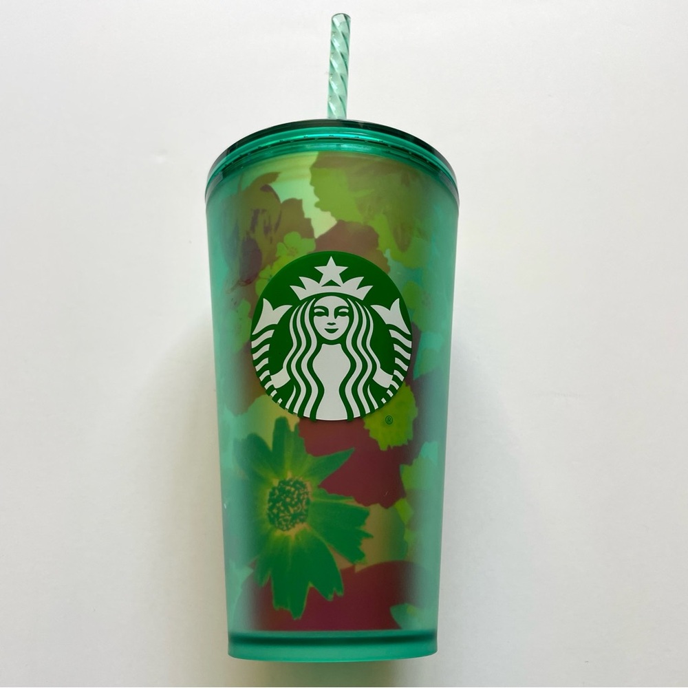 Starbucks 2022 Soft Touch Strawberry Floral Cold Cup Grande Tumbler